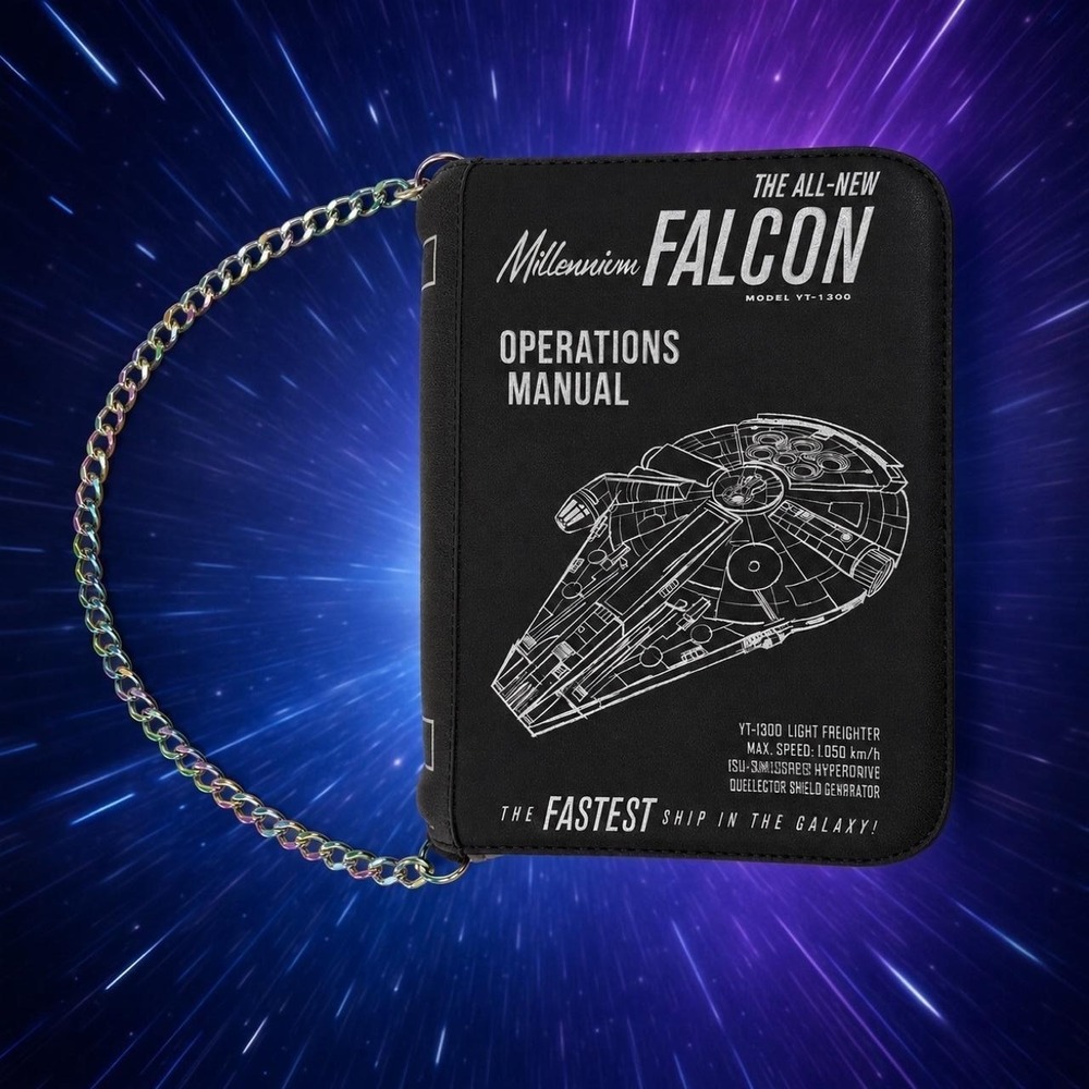 Bioworld Star Wars Millennium Falcon Operations Manual Crossbody Bag Black OS